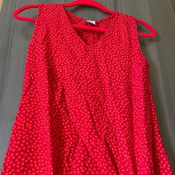 Kiki Red Orange Polka Dotted Ruffled Dress - Picture 7 of 9